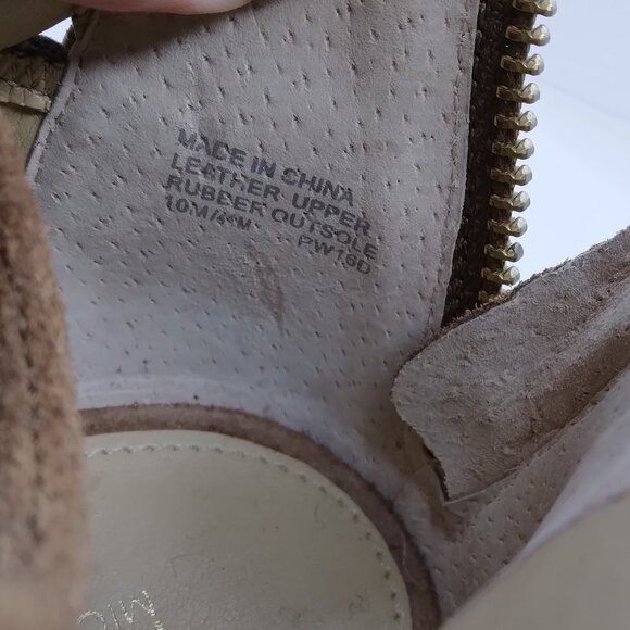 Michael Michael Kors Uma Brown Suede Wedge Peep Toe Ankle Boots Size 10M - Picture 12 of 13